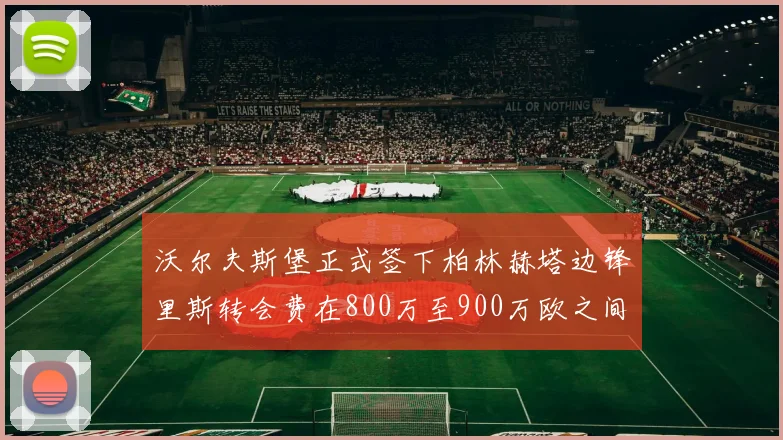 沃尔夫斯堡正式签下柏林赫塔边锋里斯转会费在800万至900万欧之间